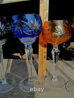 Crystal wine Glasses Mixed lot of 6 cut to clear Made In Poland & some unknow