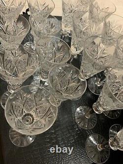Crystal wine glassware sets (2 matching sets, 21 Glasses in total), Vintage