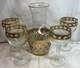 Culver Tyrol Valencia Vintage Carafe And Four Glass Stemmed Wine Glasses 22k