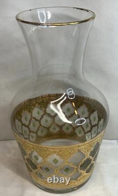 Culver Tyrol Valencia Vintage Carafe And Four Glass Stemmed Wine Glasses 22k