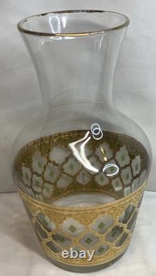 Culver Tyrol Valencia Vintage Carafe And Four Glass Stemmed Wine Glasses 22k