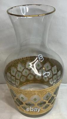 Culver Tyrol Valencia Vintage Carafe And Four Glass Stemmed Wine Glasses 22k