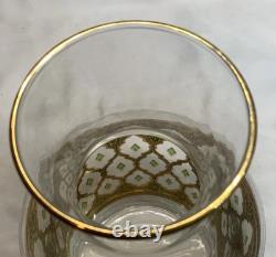 Culver Tyrol Valencia Vintage Carafe And Four Glass Stemmed Wine Glasses 22k