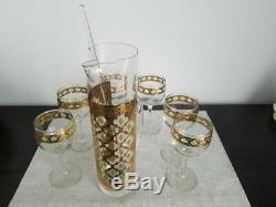 Culver Valencia Wine Glasses with pitcher Vintage Stemware by Culver Glass