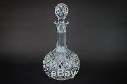Cut Glass Decanter Port Sherry Whisky Wine Carafe Diamond English Vintage