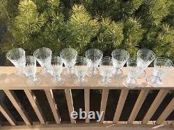 Cut Glass Water Goblets Glastonbury Lotus Hardy Claret Wines 5 5/8 Set of 12