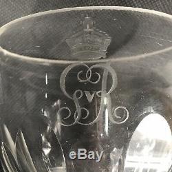 Cut Glass Wine Glass Etched King George V Emblem Probably Royal Household