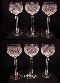Cut Glass Wine Goblets with Engraved Thistle Design