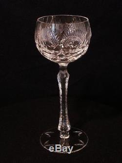 Cut Glass Wine Goblets with Engraved Thistle Design