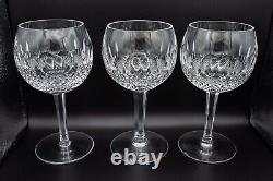 DAMAGED Waterford Crystal Colleen Tall Oversized Wine Glasses 7 1/2 H Set of 3