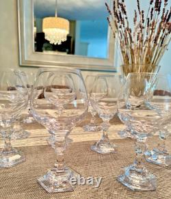 DAUM Vintage French Crystal Wine Glasses, Lot of 11, Signed Limited Edition