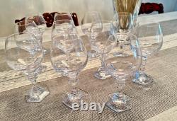 DAUM Vintage French Crystal Wine Glasses, Lot of 11, Signed Limited Edition