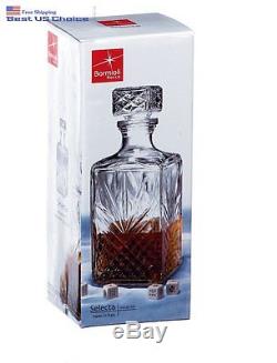 Decanter Vintage Glass Liquor Whiskey Crystal Wine Stopper Scotch Bar Bottle NEW