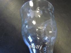 Depression Etched Floral Crystal Vintage Wine Glass Set Of 6