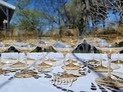 Dorothy Thorpe Topaz Lustre Stemware Set 29pc water sherbert wine vintage glass