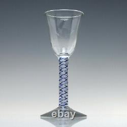 Dutch 18th Century Blue Colour Opaque Twist Wine Glass c1760