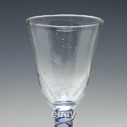 Dutch 18th Century Blue Colour Opaque Twist Wine Glass c1760