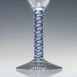 Dutch 18th Century Blue Colour Opaque Twist Wine Glass c1760