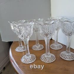 EAPG Floral Daisy Wine Glasses Vintage Set Of 6 1890s