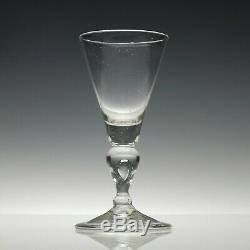 Early Queen Anne 18th Century Baluster Wine Glass c1710