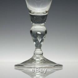 Early Queen Anne 18th Century Baluster Wine Glass c1710