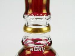 Ebeling & Reuss Marchioness Ruby Red Cut to Clear Decanter, Vintage Wine Liquor