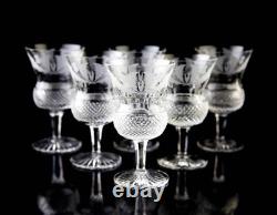 Edinburgh Thistle White Wine Glasses Set of 6 Elegant Vintage Crystal