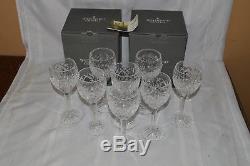 Eight Vintage Waterford Crystal White Wine Glasses