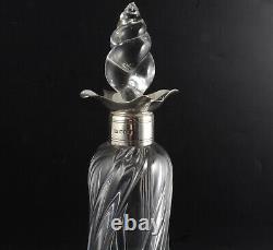 Elegant Art Nouveau Silver Rim Wine / Spirit Glass Decanter 1898 Lee & Wigfull