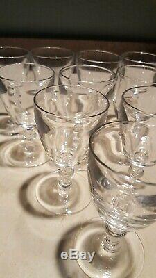 Elegant Vintage Estate signed set of 10 Steuben 6268 Port Wine Sherry Glasses
