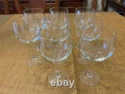 Elegant Vintage Orrefors Illusion Clear Burgundy Wine Glasses, set of 8