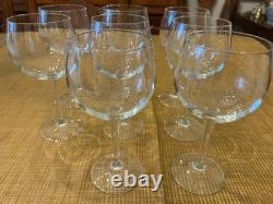 Elegant Vintage Orrefors Illusion Clear Burgundy Wine Glasses, set of 8