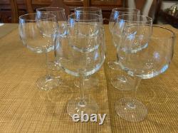 Elegant Vintage Orrefors Illusion Clear Burgundy Wine Glasses, set of 8