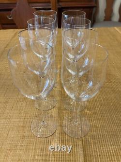 Elegant Vintage Orrefors Illusion Clear Crystal Claret Wine Glasses, Set of 8