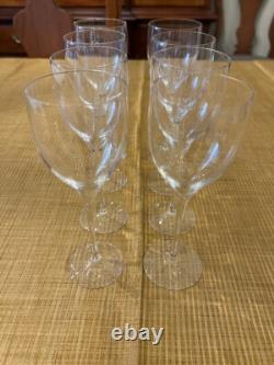 Elegant Vintage Orrefors Illusion Clear Crystal Claret Wine Glasses, Set of 8