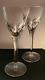 Elegant Waterford Wine Glasses Thumbprint Cut Elberon Crystal Pair 7oz