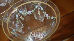 Elegant Wine Glasses Juice Glasses stems hand painted floral swag design 6 6oz