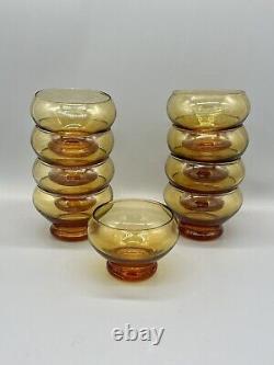 Empoli Venetian Wine Liquor Glasses (9) Stack Murano MCM Vintage Italian Retro