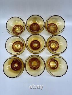 Empoli Venetian Wine Liquor Glasses (9) Stack Murano MCM Vintage Italian Retro