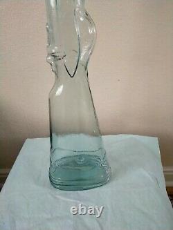 Empty vintage large Green Glass Wine Decanter Bottle musket rifle gun 45 tall