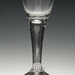 Engraved Antique 18th Century Hollow Stem Wine Glass c1750