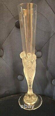 Erte Majestique Crystal Champagne Wine Flute Glass France Vintage Collectible