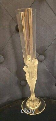 Erte Majestique Crystal Champagne Wine Flute Glass France Vintage Collectible
