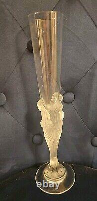 Erte Majestique Crystal Champagne Wine Flute Glass France Vintage Collectible