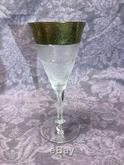Estate Vintage MOSER Splendid Gold Trim Crystal Red Wine Glass Stem 7 3/4 Tall