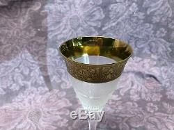 Estate Vintage MOSER Splendid Gold Trim Crystal Red Wine Glass Stem 7 3/4 Tall