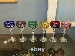 Exquisite Vintage Cut To Clear Set of 6 Wine Glass Goblets Mint