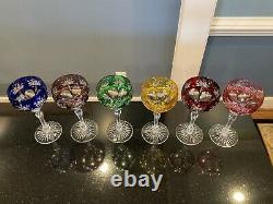 Exquisite Vintage Cut To Clear Set of 6 Wine Glass Goblets Mint