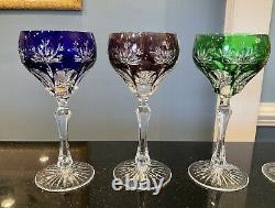 Exquisite Vintage Cut To Clear Set of 6 Wine Glass Goblets Mint