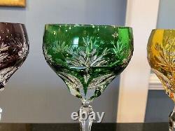 Exquisite Vintage Cut To Clear Set of 6 Wine Glass Goblets Mint